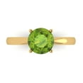 thumbnail image 1 of 1.5 ctw Solitaire Anniversary Ring for Women | Round Cut Natural Peridot | Hyperallergenic Solid 18K Yellow Gold, 1 of 5