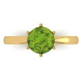 thumbnail image 1 of 1.5 ctw Solitaire Anniversary Ring for Women | Round Cut Natural Peridot | Hyperallergenic Solid 18K Yellow Gold, 1 of 5