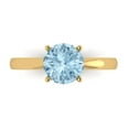 thumbnail image 1 of Clara Pucci 14K Yellow Gold 1.5ct SwissBlueTopaz Solitaire Ring for Women, 1 of 8