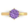 thumbnail image 1 of Clara Pucci 14K Yellow Gold 1.5ct Alexandrite Solitaire Ring for Women, 1 of 8