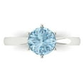 thumbnail image 1 of Clara Pucci 14K White Gold Solid Gold Blue Solitaire Anniversary Ring for Women - 1.5 cttw Round Cut, 1 of 8