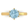 thumbnail image 1 of Clara Pucci 14K Yellow Gold 1.5ct Blue Solitaire Ring for Women, 1 of 8