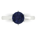 thumbnail image 1 of 1.5 ctw Solitaire Anniversary Ring for Women | Round Cut Simulated Blue Sapphire | Hyperallergenic Solid 14K White Gold, 1 of 5