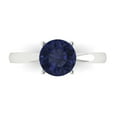 thumbnail image 1 of Clara Pucci 14K White Gold 1.5ct BlueSapphire Solitaire Ring for Women, 1 of 8