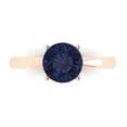 thumbnail image 1 of 1.5 ct Round Cut Simulated Blue Sapphire Solitaire Engagement Ring for Women in 18K Rose Gold, 1 of 5