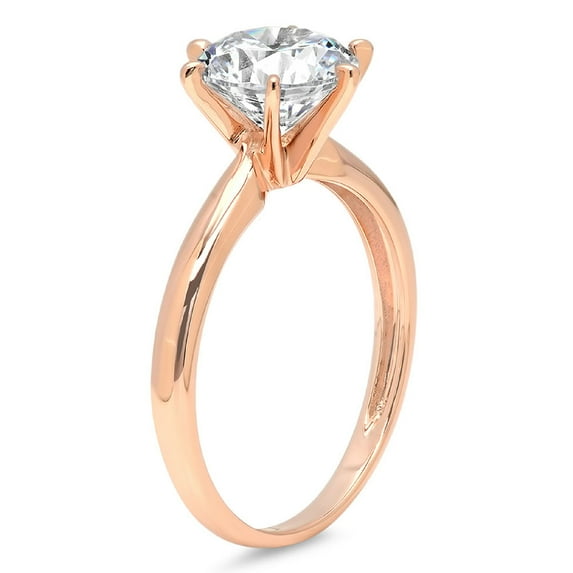 1.5 ct Round Cut Simulated Diamond Solitaire Engagement Ring for Women in 14K Rose Gold