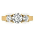 thumbnail image 1 of Clara Pucci 14K Yellow Gold 1.5ct Clear Three-Stone Ring for Women, 1 of 8