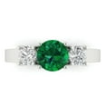 thumbnail image 1 of 1.5 ct Round Cut Simulated Emerald 3 Stone 18K White Gold Womens Engagement Ring, 1 of 5