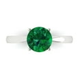 thumbnail image 1 of Clara Pucci 14K White Gold 1.5ct Emerald Solitaire Ring for Women, 1 of 8