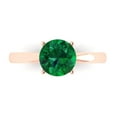 thumbnail image 1 of 1.5 ct Round Cut Simulated Emerald Solitaire Engagement Ring for Women in 18K Rose Gold, 1 of 5