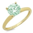 thumbnail image 1 of 1.5 ct Round Cut Simulated Green Diamond Solitaire 18K Yellow Gold Womens Engagement Ring, 1 of 3
