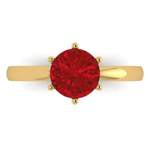 Clara Pucci 14K Yellow Gold 1.5ct Tourmaline Solitaire Ring for Women