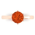 thumbnail image 1 of Clara Pucci 14K Rose Gold Solid Gold Red Solitaire Anniversary Ring for Women - 1.5 cttw Round Cut, 1 of 8