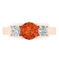 thumbnail image 1 of 1.5 ct Round Cut Simulated Red Diamond Three-Stone Engagement Ring for Women in 18K Rose Gold, 1 of 5