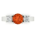 thumbnail image 1 of 1.5 ct Round Cut Simulated Red Diamond Three-Stone Engagement Ring for Women in 18K White Gold, 1 of 5
