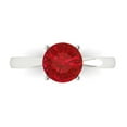 thumbnail image 1 of 1.5 ctw Solitaire Anniversary Ring for Women | Round Cut Simulated Ruby | Hyperallergenic Solid 18K White Gold, 1 of 5