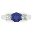 thumbnail image 1 of 1.5 ctw 3 Stone Anniversary Ring for Women | Round Cut Simulated Tanzanite | Hyperallergenic Solid 14K White Gold, 1 of 5