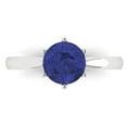 thumbnail image 1 of Clara Pucci 14K White Gold Solid Gold Tanzanite Solitaire Anniversary Ring for Women - 1.5 cttw Round Cut, 1 of 8