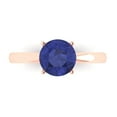 thumbnail image 1 of 1.5 ct Round Cut Simulated Tanzanite Solitaire Engagement Ring for Women in 18K Rose Gold, 1 of 5