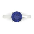 thumbnail image 1 of 1.5 ct Round Cut Simulated Tanzanite Solitaire Engagement Ring for Women in 18K White Gold, 1 of 5