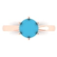 thumbnail image 1 of Clara Pucci 14K Rose Gold Solid Gold Turquoise Solitaire Anniversary Ring for Women - 1.5 cttw Round Cut, 1 of 8