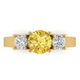 thumbnail image 1 of 1.5 ct Round Cut Simulated Yellow Diamond Three-Stone Engagement Ring for Women in 18K Yellow Gold, 1 of 5