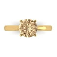 thumbnail image 1 of 1.5 ctw Solitaire Anniversary Ring for Women | Round Cut Yellow Moissanite | Hyperallergenic Solid 18K Yellow Gold, 1 of 5