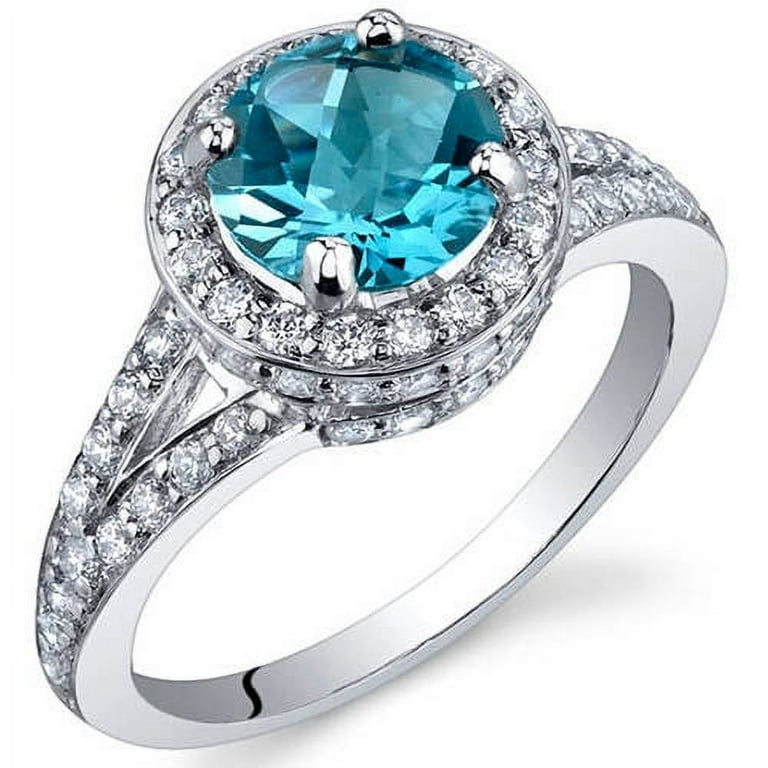 Blue topaz and cubic zirconia best sale ring