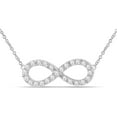 thumbnail image 1 of 1/5 cttw Moissanite Sideways Infinity Pendant Necklace for Women D Color VVS1 Simulated Diamond 18k White Gold Plated Sterling Silver, 1 of 1