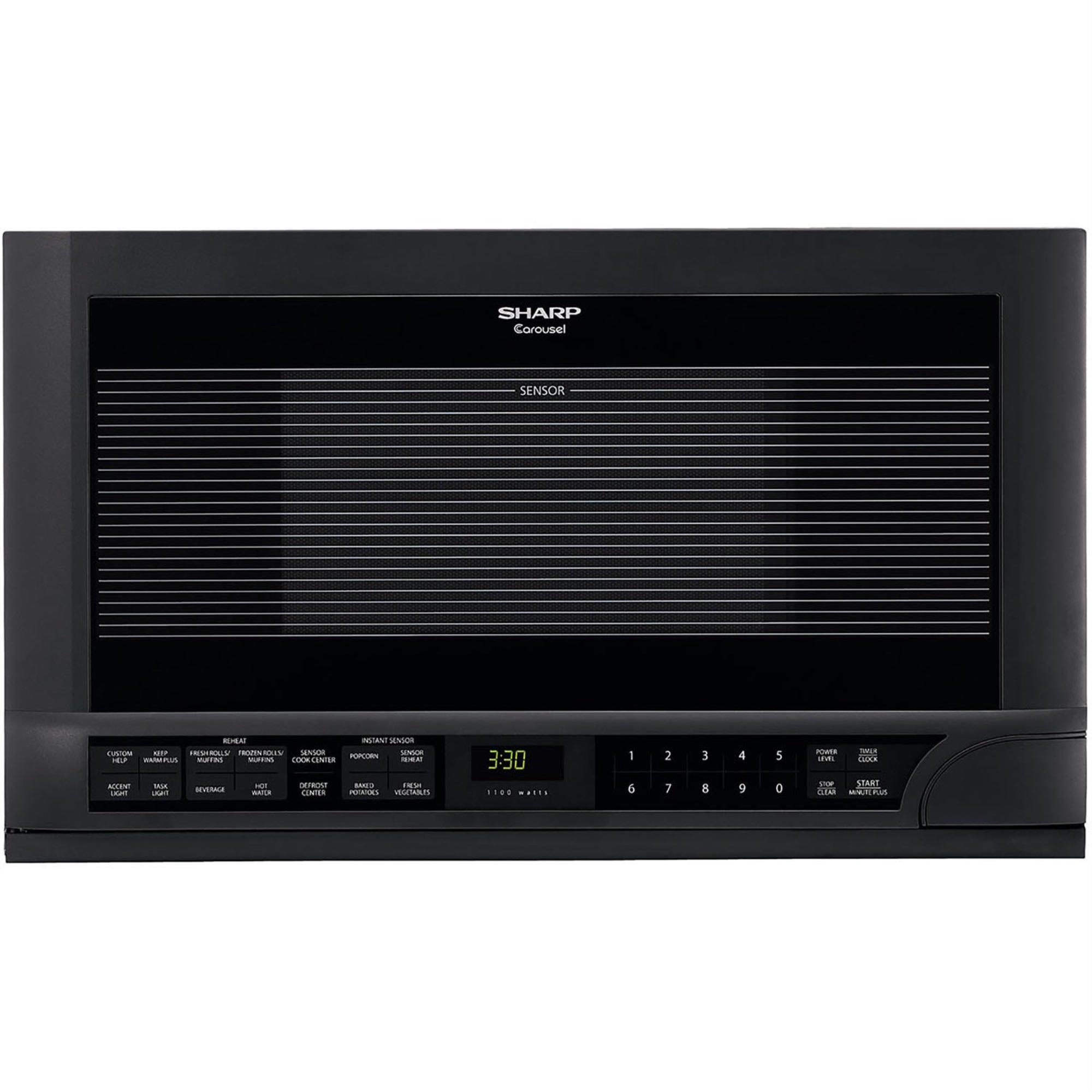 1.5 cu. ft. 1100W Black Sharp Over-the-Counter Carousel Microwave Oven (R1210TY) - image 1 of 3