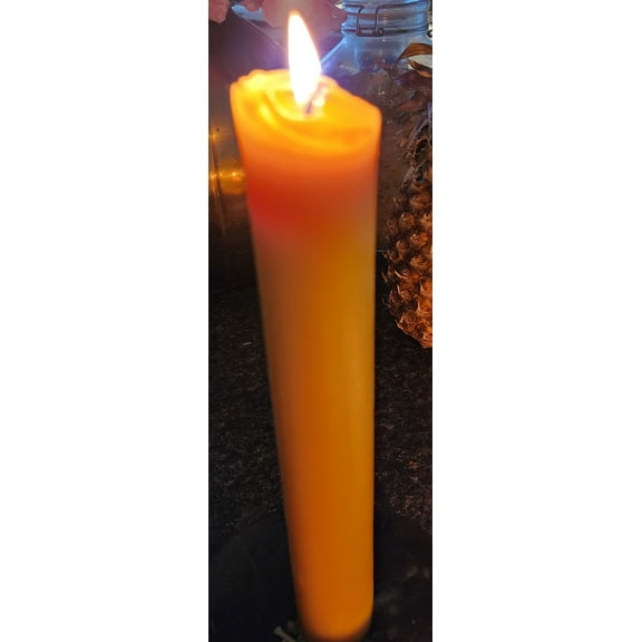 Made in USA 1.5" diameter x 12" Beeswax Altar candle, 100% beeswax. Long burning time 67 hours