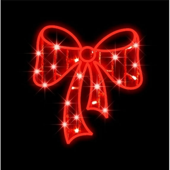 1.5 ft. LED Bow with Window Display, Red