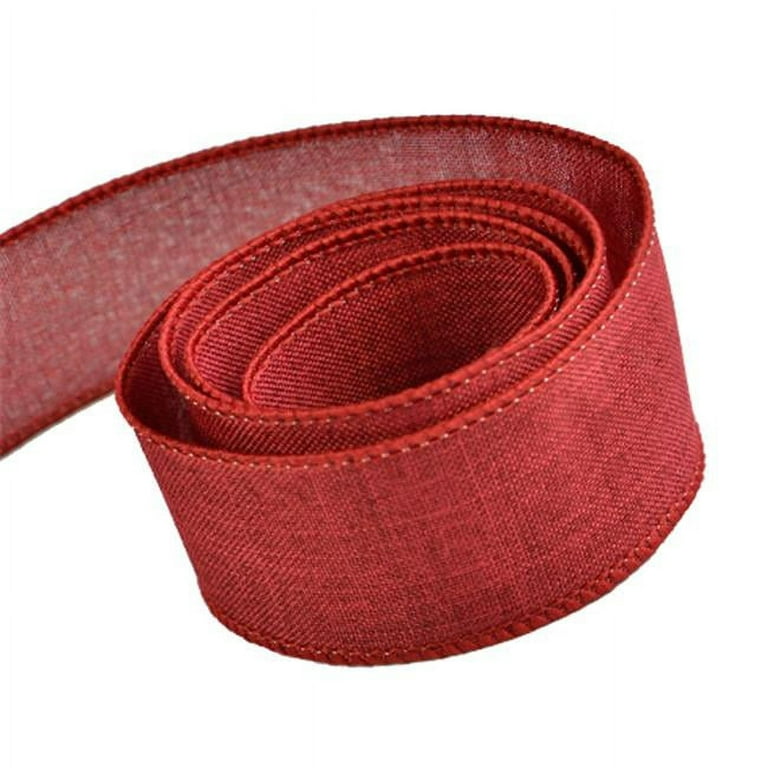 Toys4.0 TO2635841 1.5 in. 50 Yards Grace Linen Ribbon, Burgundy