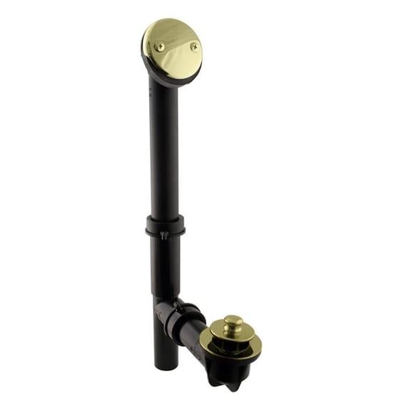 1.5 in. Black Tubular Pull & Drain Bath Waste in Polished Brass