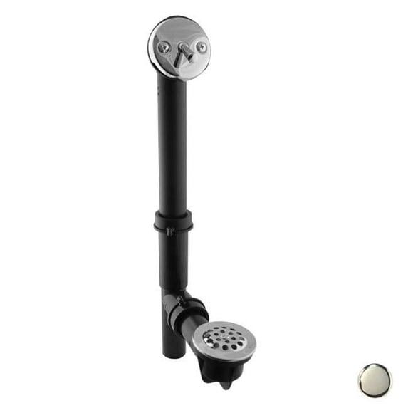 1.5 in. Black Tubular Trip Lever Bath Waste in Polished Nickel