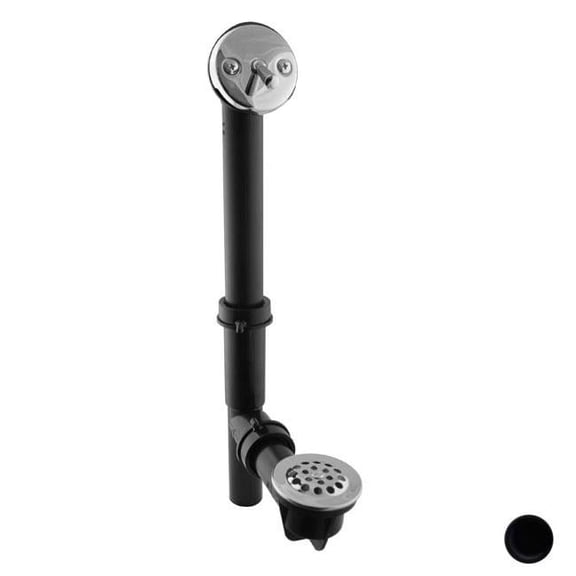 1.5 in. Black Tubular Trip Lever Bath Waste in Powder Coat Flat Black