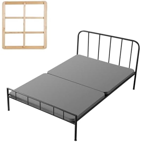 1.5 in Bunkie Board, Twin Size Wooden Mattress Support for Bed, Bed Board Slats with 200D Oxford Cloth, Easy Assembly Support Under Mattress, 2 Piece