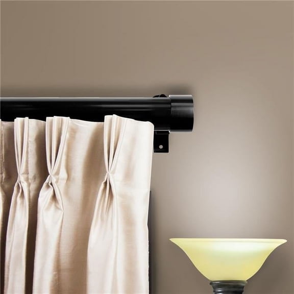 1.5 in. Collin Curtain Rod with 48 to 84 in. Extension, Black