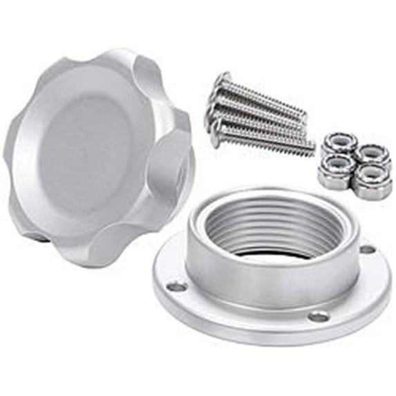 1.5 in. Filler Cap Silver with Bolt-In Aluminum Bung, Small