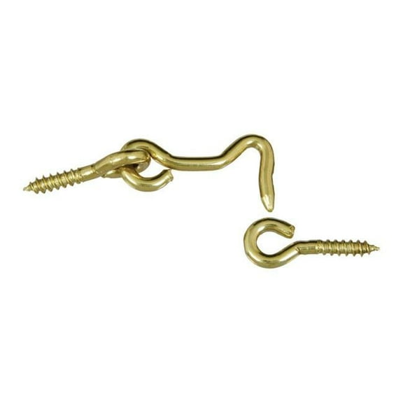1.5 in. Hooks & Eyes - Solid Brass - Pack of 2