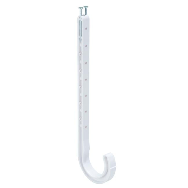 1.5 in. J-Hook with 8 in. Shank - White - Pack of 25