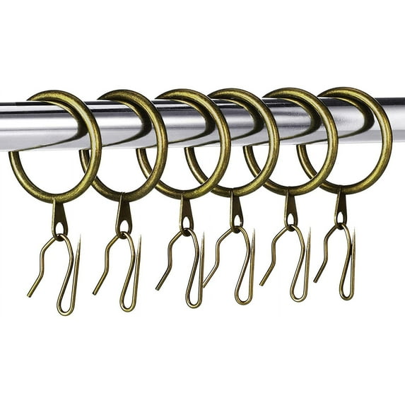 1.5 in Metal Drapery Curtain Rings with Pin Hooks for Window Door Shower (Set of 40)