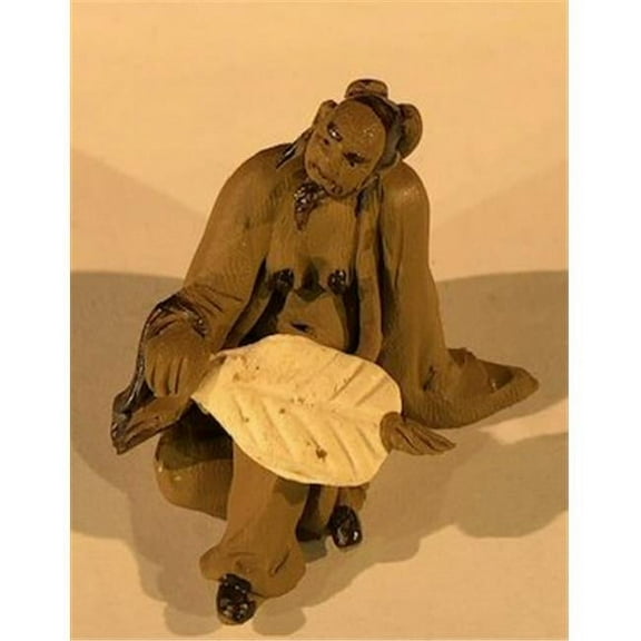 1.5 in. Miniature Ceramic Figurine - Mud Man with Fan