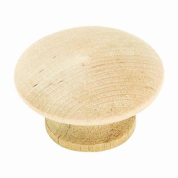 1.5 in. Plain Knob, Wood Round - Pack of 2