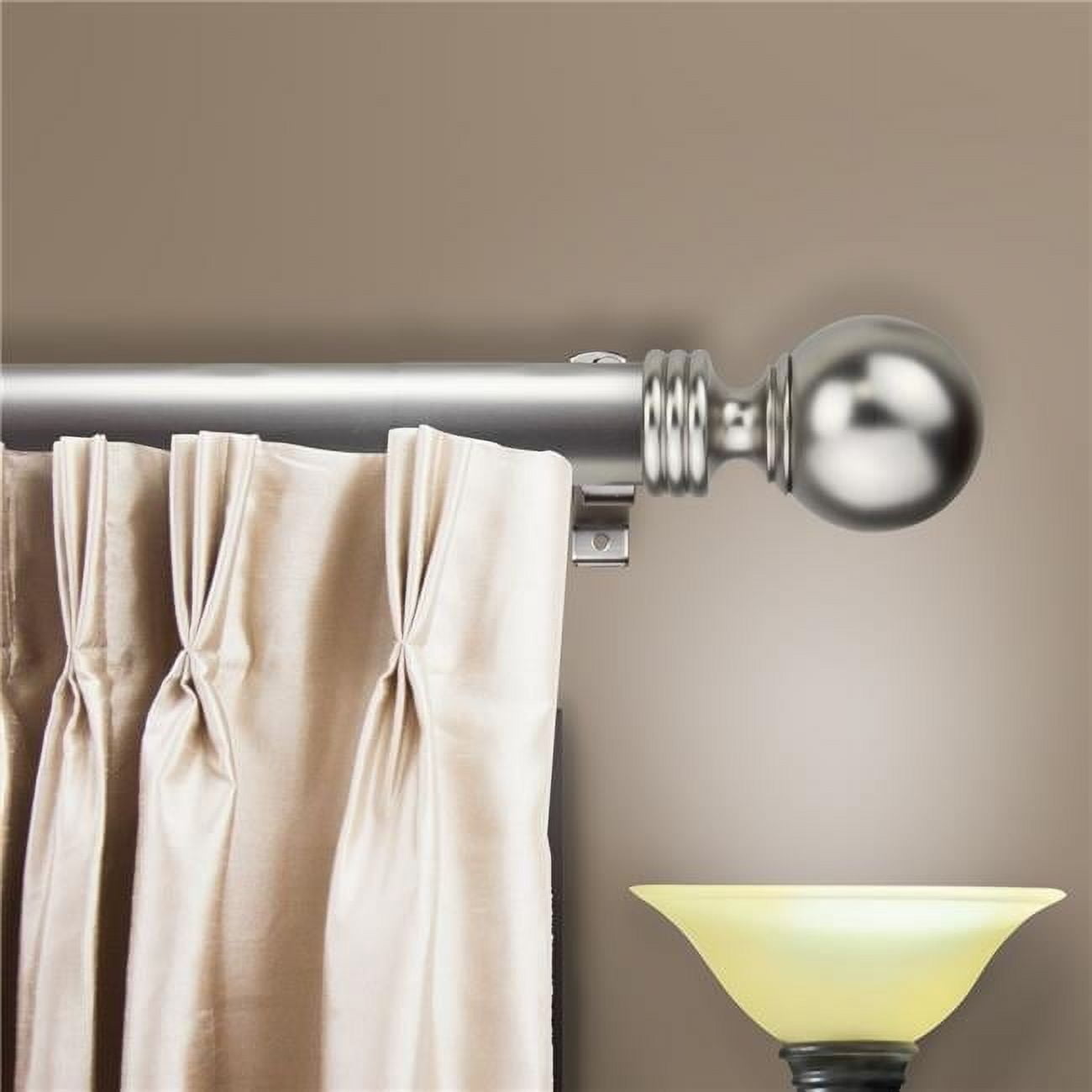 1.5 in. Serena Curtain Rod with 115 to 165 in. Extension, Satin Nickel