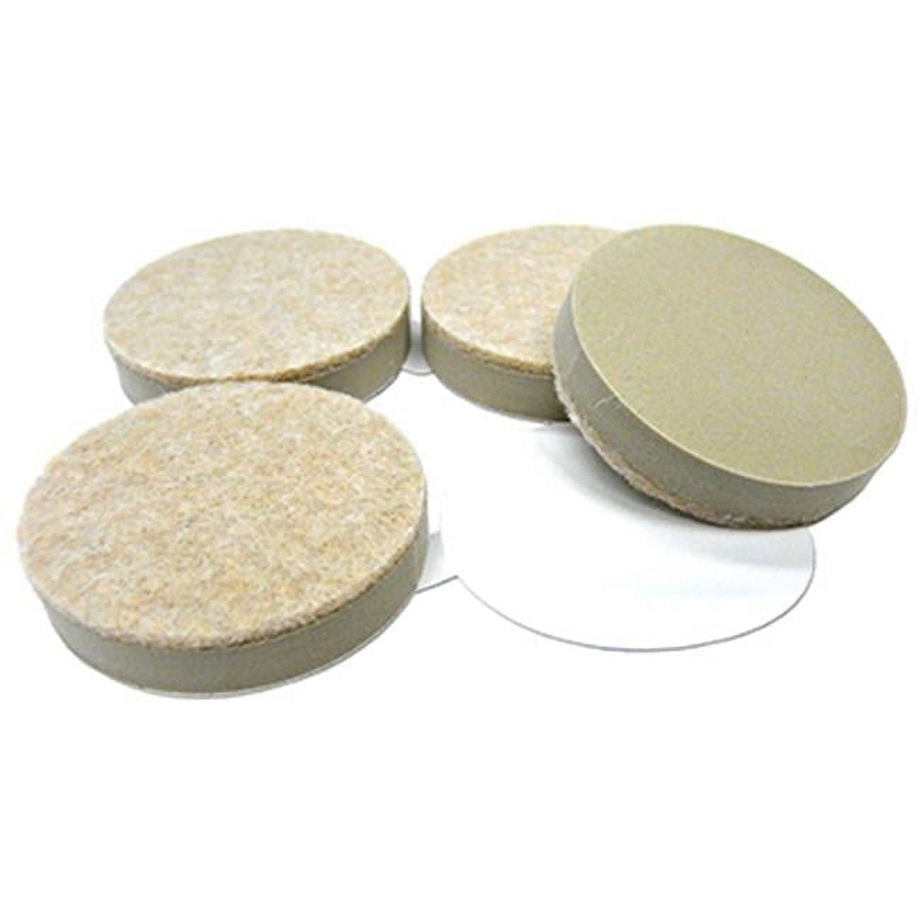 1.5 in. TruGuard Round Self Leveling Heavy Duty Self Adhesive Felt Pads, Tan - Pack of 4