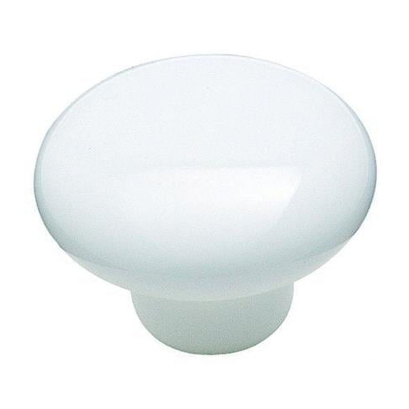 1.5 in. dia. Allison Round Furniture Knob - White  1 in. Projection