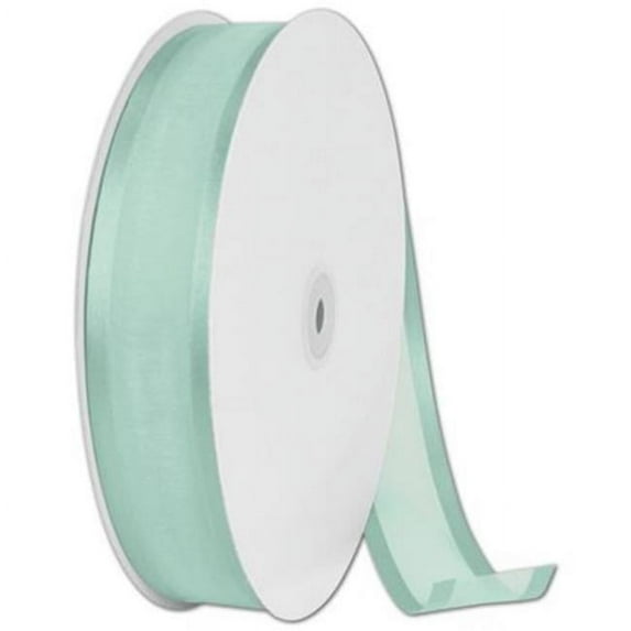 1.5 in. x 100 yds. Organza Satin Edge Ribbon, Aqua