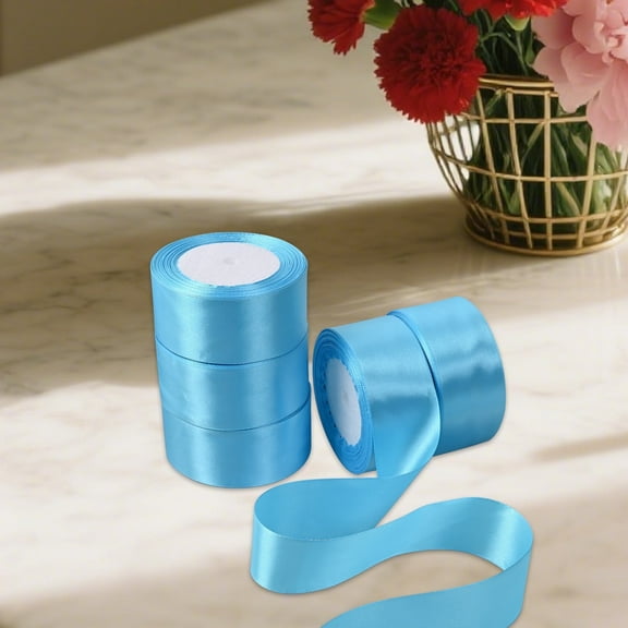 1.5 inch 25 Yard roll,Total 5 roll 125 yards,Satin Ribbon for Gift Wrapping, Wedding, Crafts, Christmas,Easter, Floral, Hair, Invitation Decorations and More Turquoise