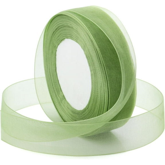 1.5 inch 50 Yard Shimmer Sheer Organza Ribbon,Ribbon for Gifts Wrapping,Green Gift Wrap Ribbon,Chiffon Fabric Ribbons for Gift Wrapping,Wedding,Bouquets Garland,Bowknot,Hair,Crafts,Decoration